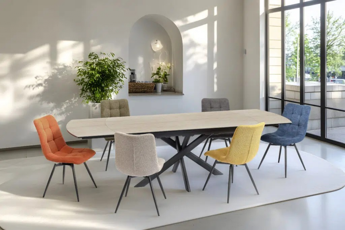 Calypso Table Calypso Girardeau 180 cm ouverte en céramique Travertin"