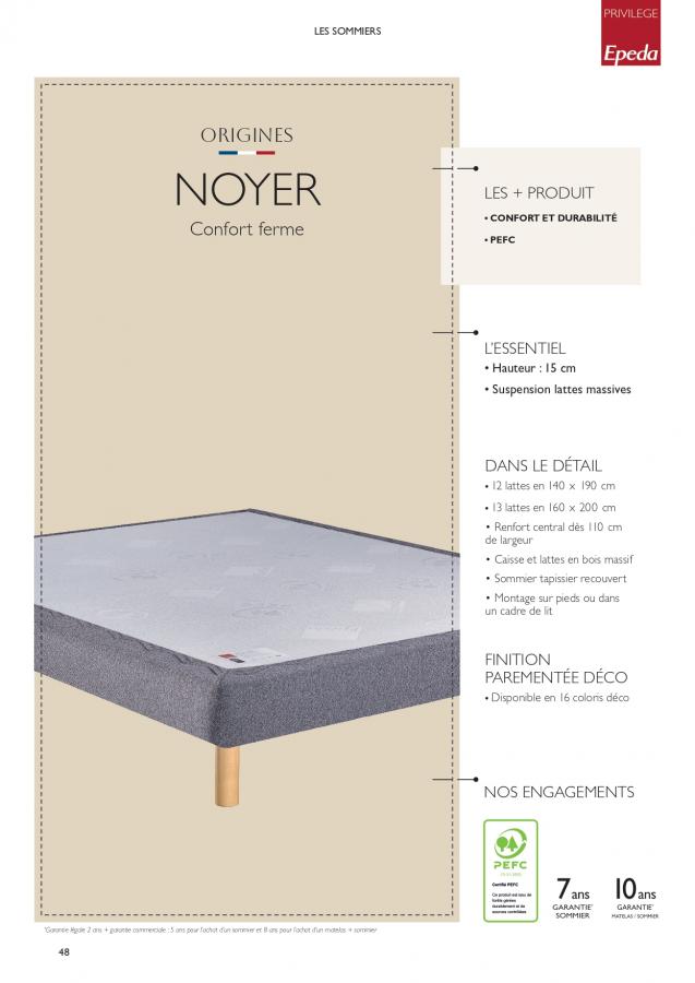 sommier noyer epeda