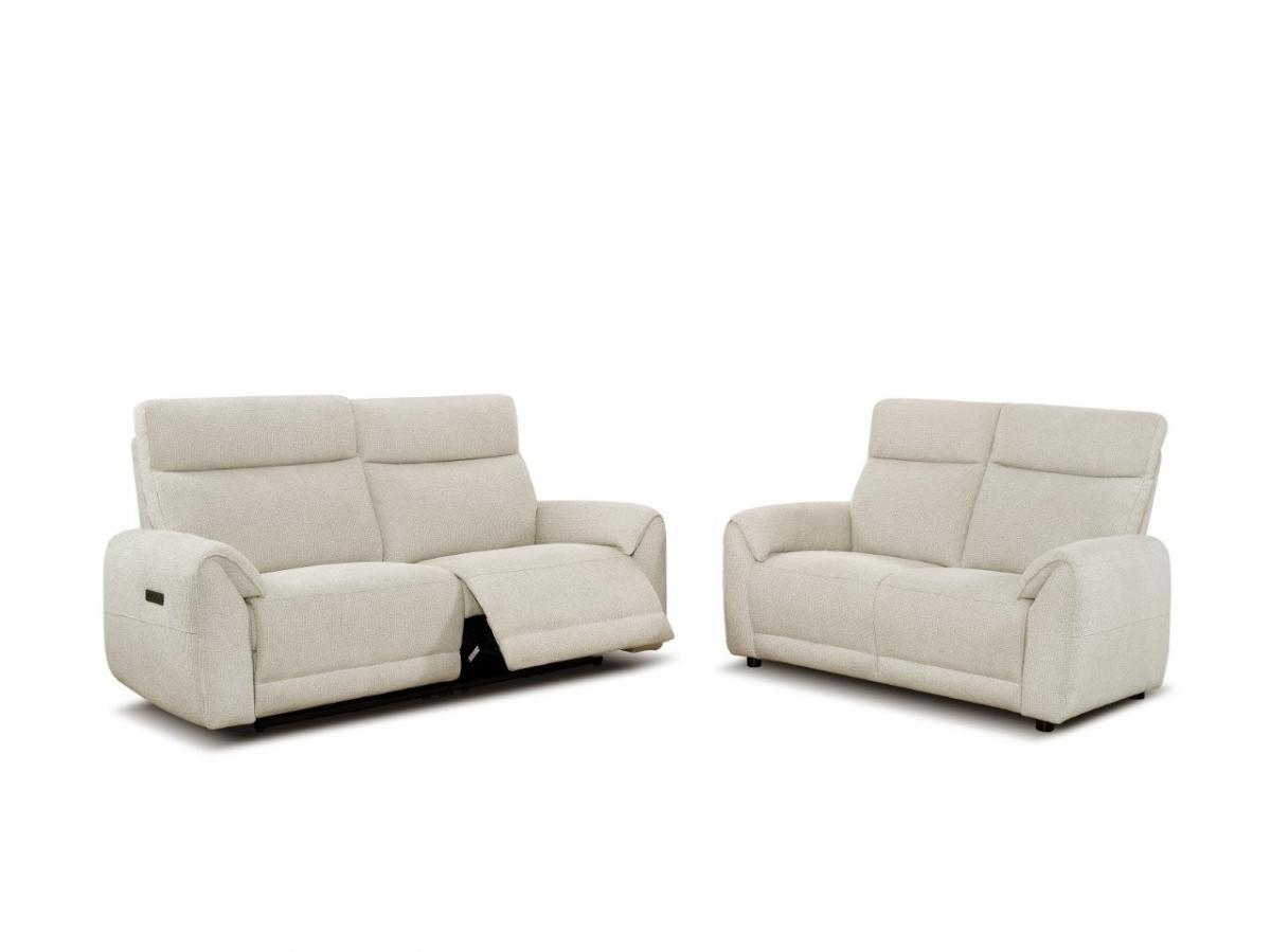 Canapé NIO Confort Luxe beige 3 places relax électrique et 2 places Canapé NIO Confort Luxe beige 3 places relax électrique et 2 places
